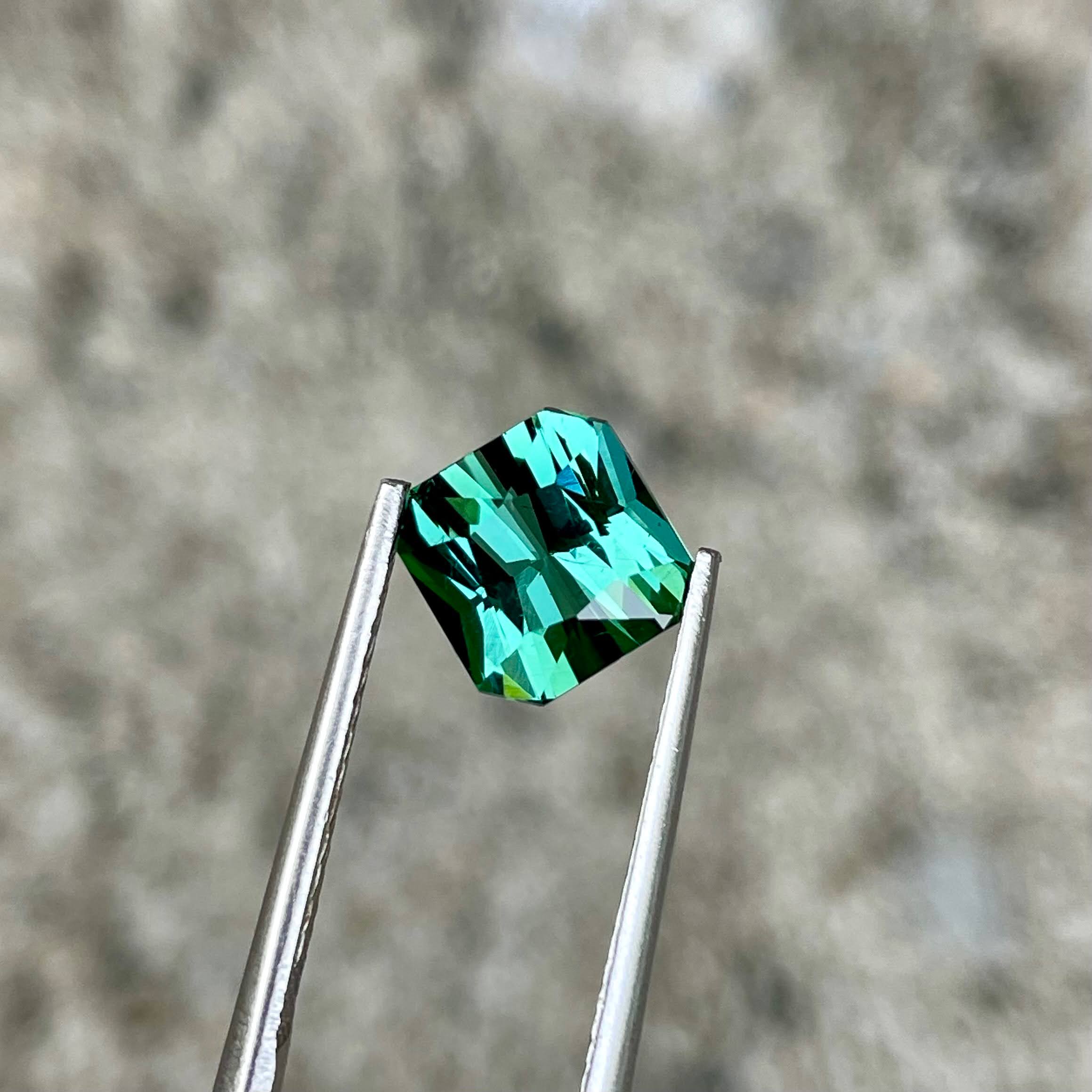 2.70 carats Greenish Blue Tourmaline Custom Precision Cut African Gemstone — view 1