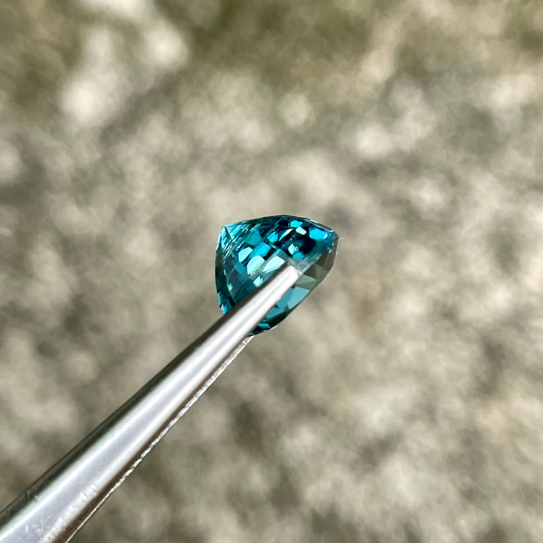 5.45 carats Blue Zircon Stone Oval Cut Natural Cambodian Gemstone