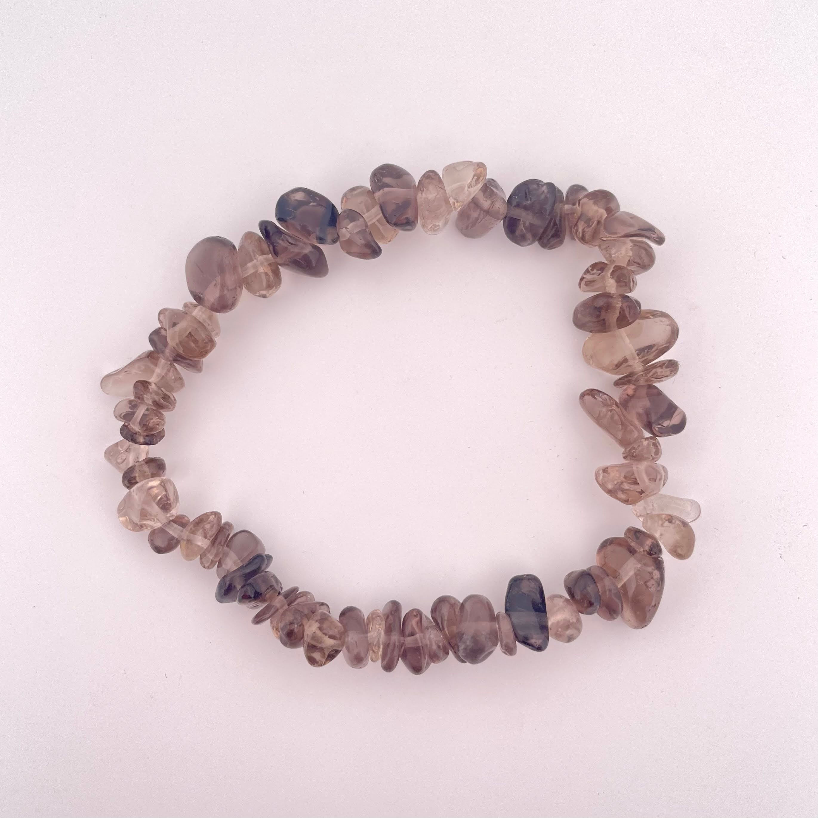 Handmade Smoky Quartz Stone Beaded Free Size Bracelet from Pakistan — view 1