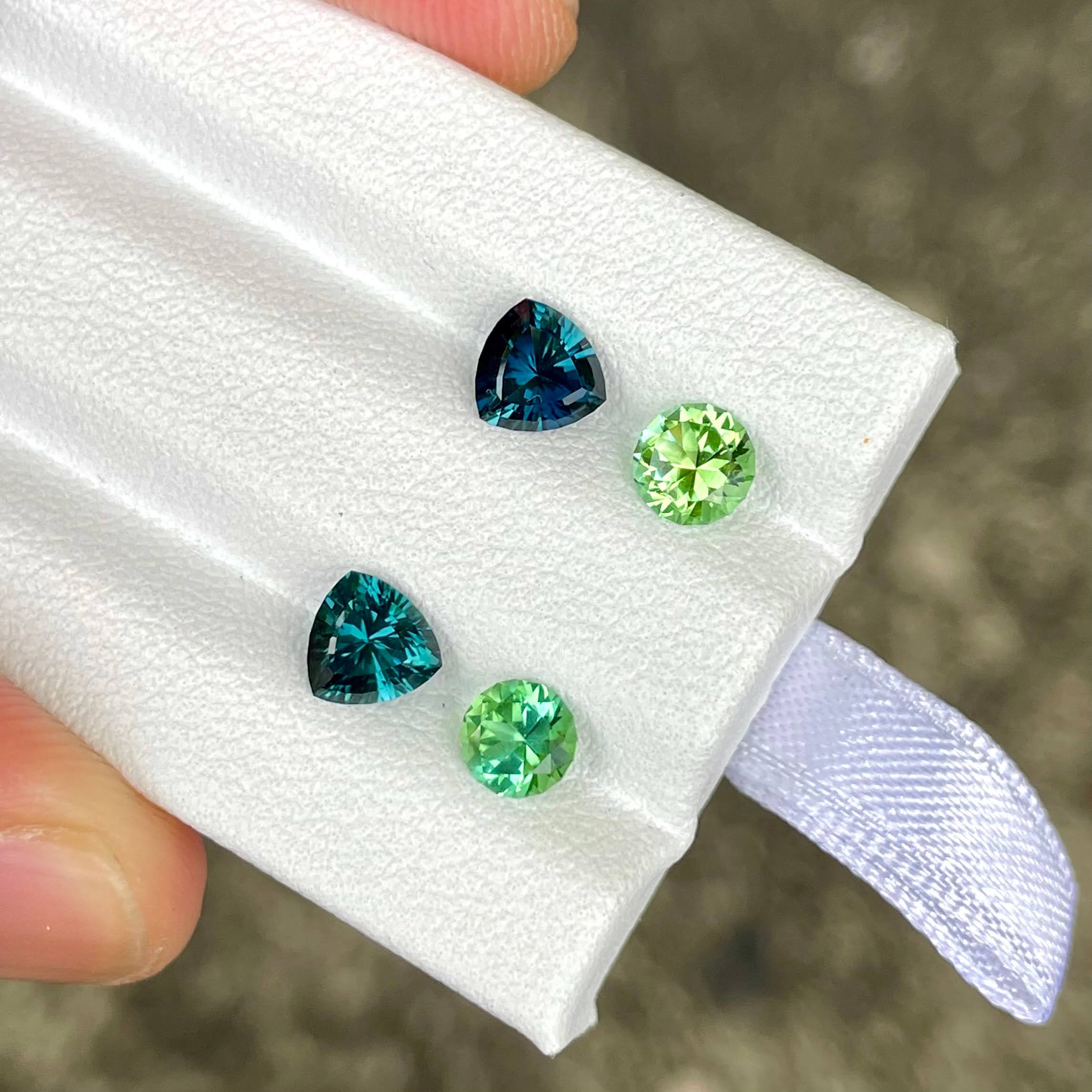2.12 carats Tourmaline Earring Set Natural Afghan Faceted Gemstones