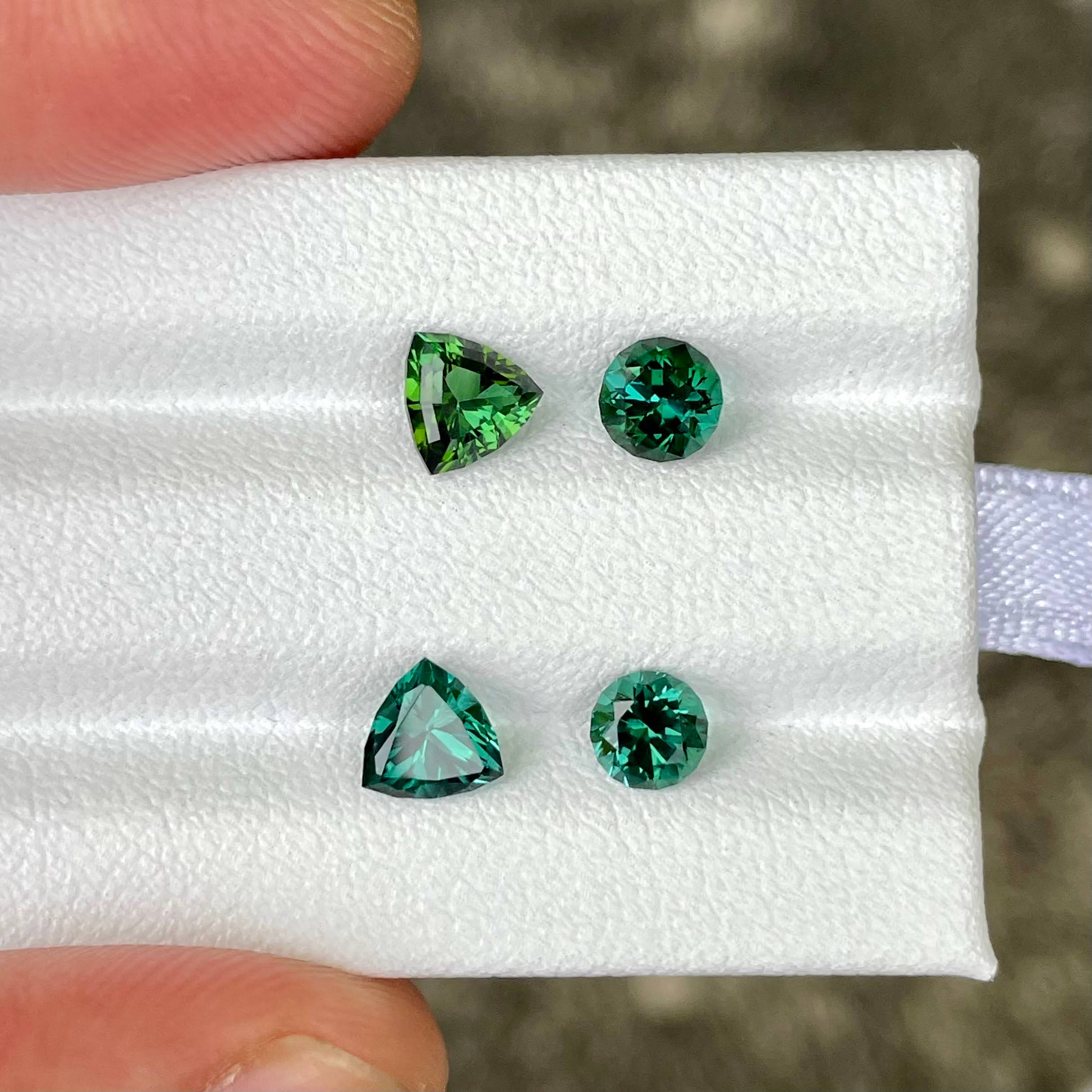 2.30 carats Tourmaline Earring Set Natural Afghan Faceted Gemstones — view 1