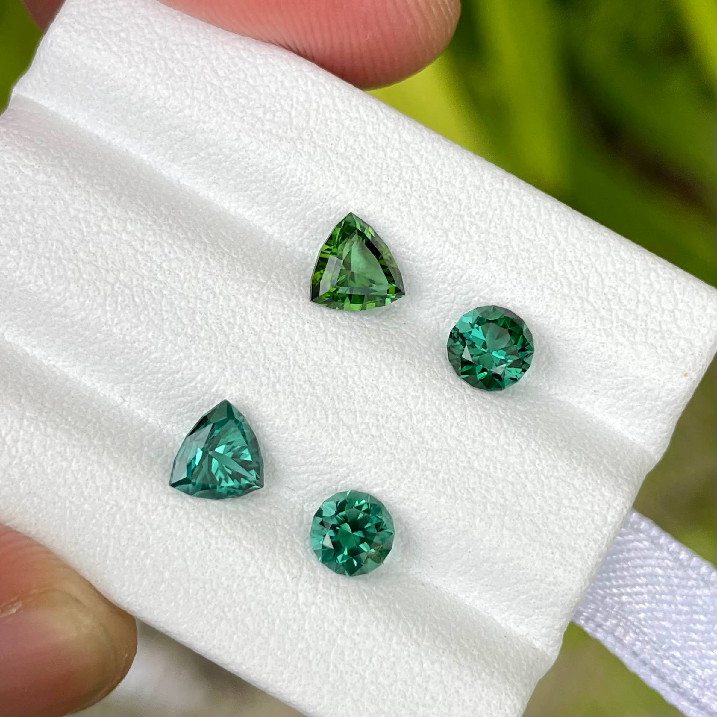 2.30 carats Tourmaline Earring Set Natural Afghan Faceted Gemstones — view 3