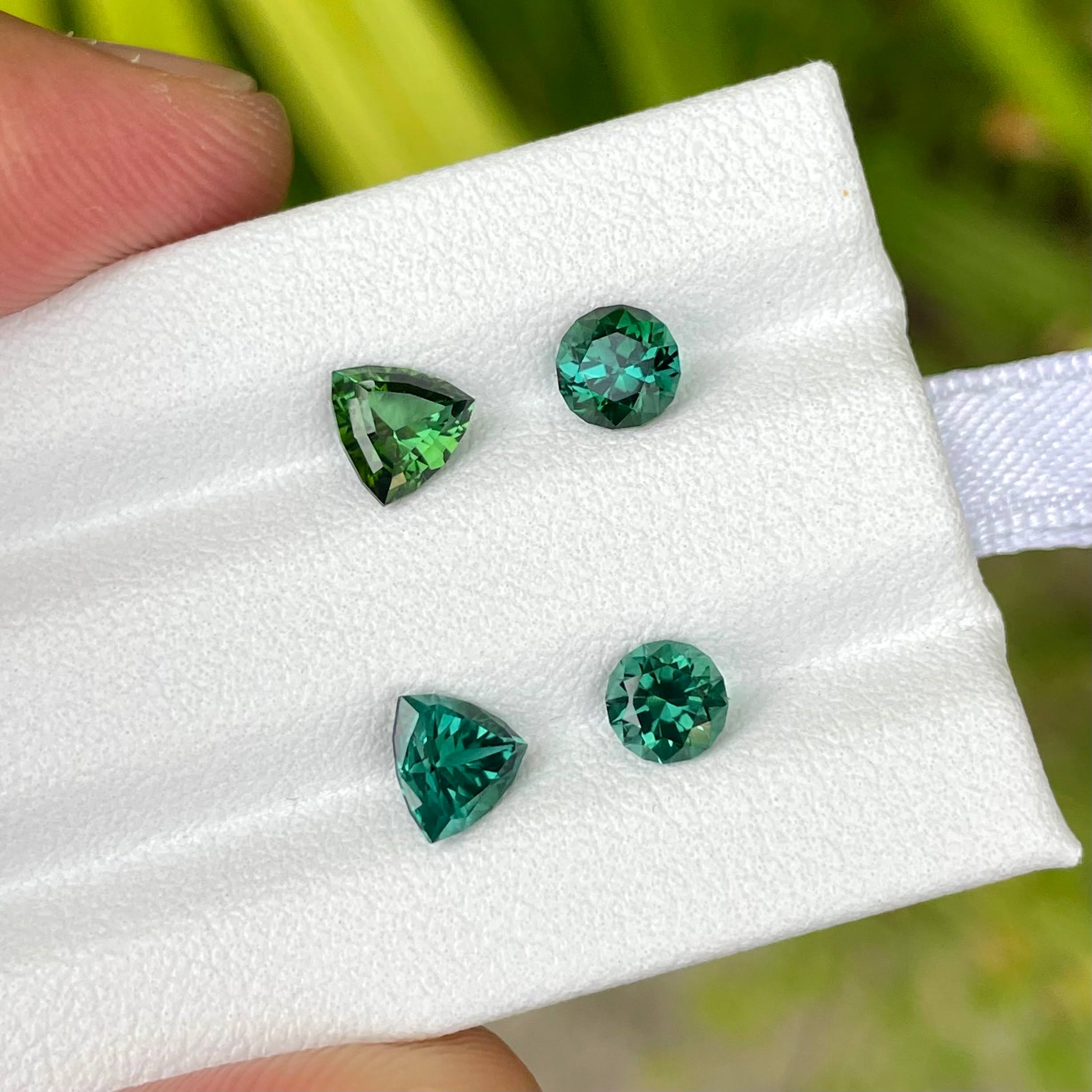 2.30 carats Tourmaline Earring Set Natural Afghan Faceted Gemstones — view 4