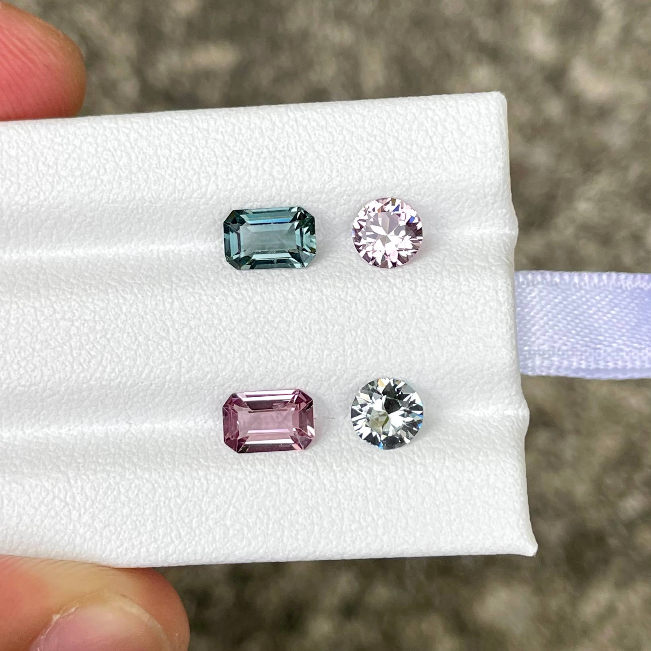 2.31 carats Spine Stone Earrings Set Natural Burmese Gemstone
