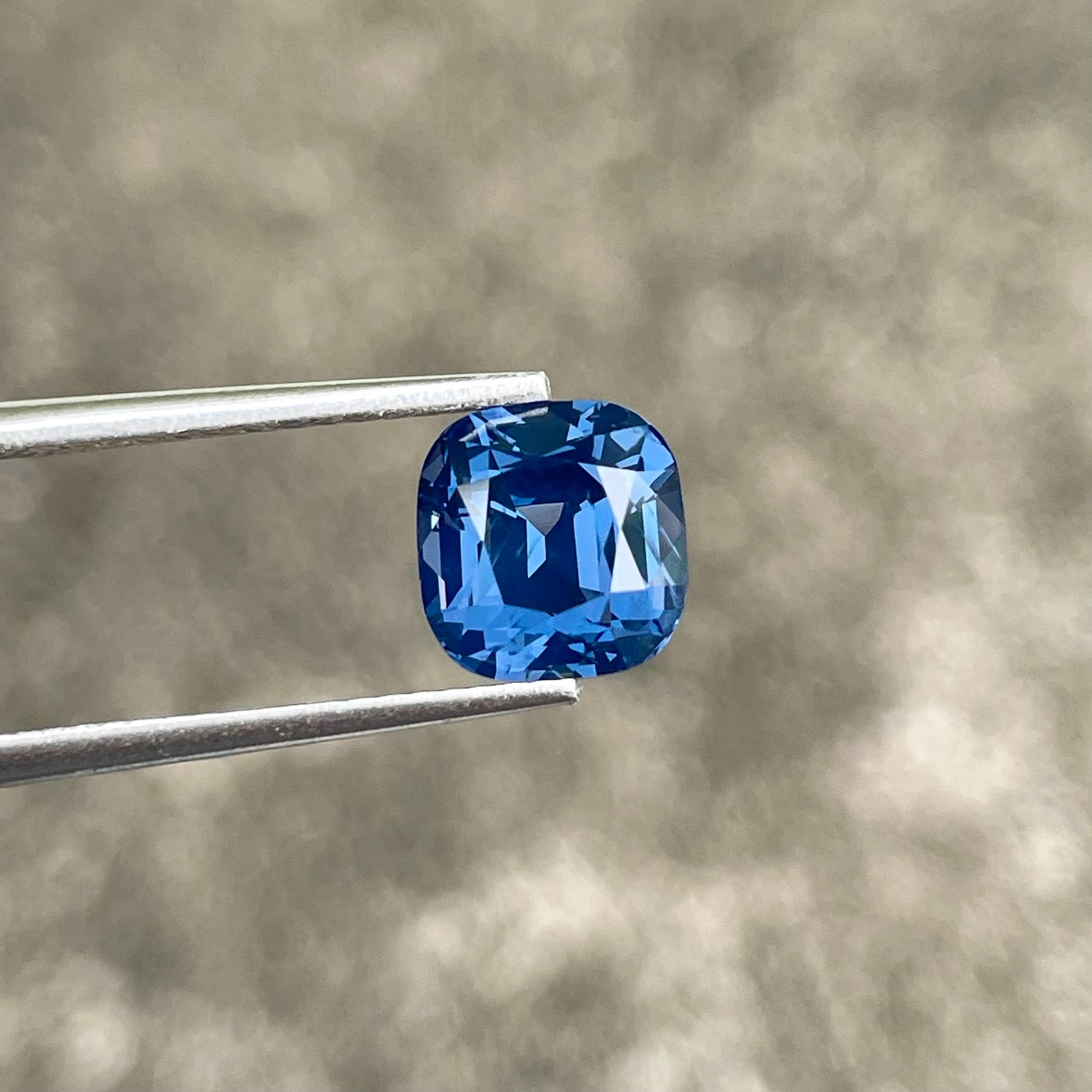 3.10 carats Blue Spinel Stone Cushion Cut Natural Sri Lankan Gemstone