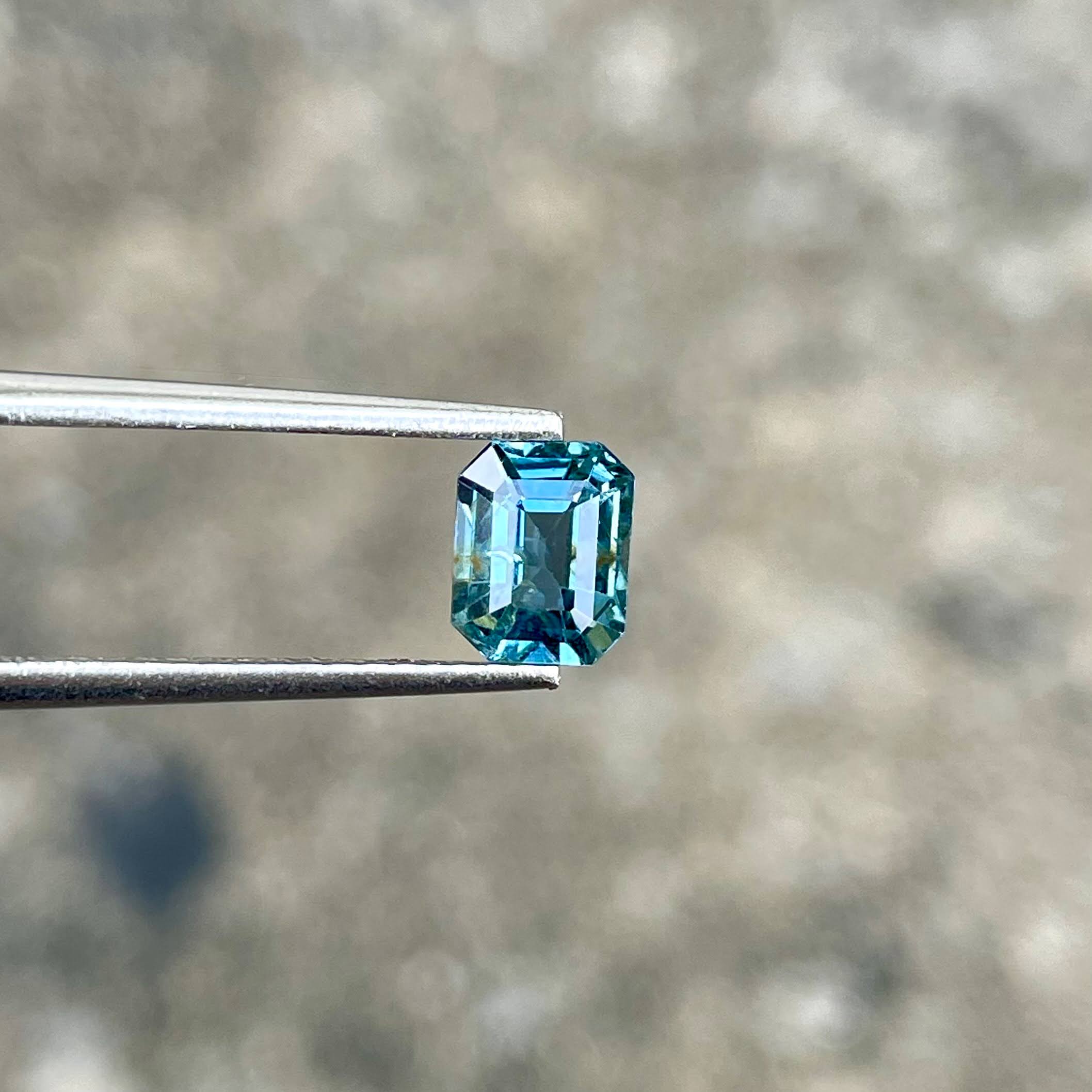 0.95 carats Grayish Blue Spinel Stone Emerald Cut Natural Burmese Gemstone