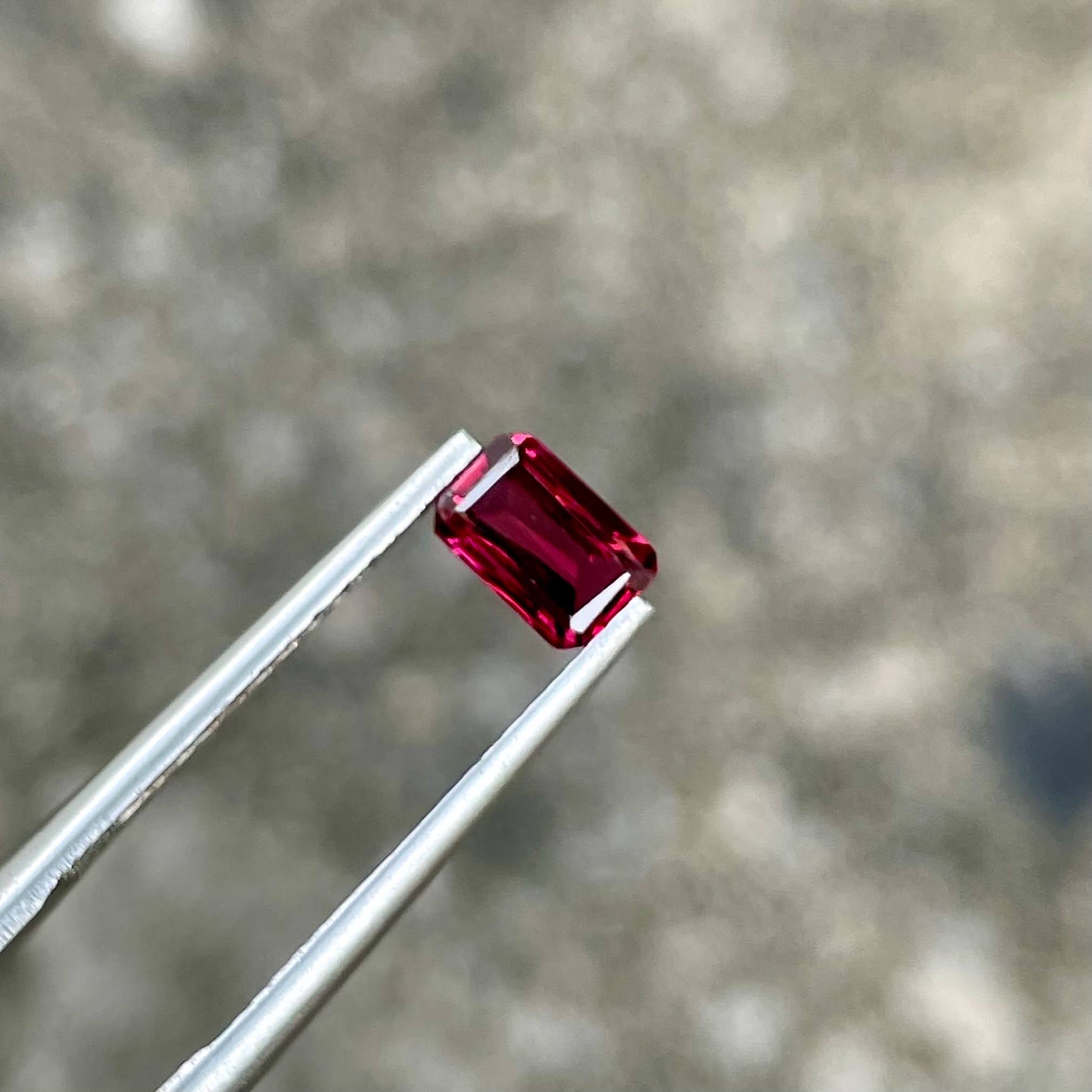 0.90 carats Pinkish Red Spinel Stone Emerald Cut Gemstone from Burma