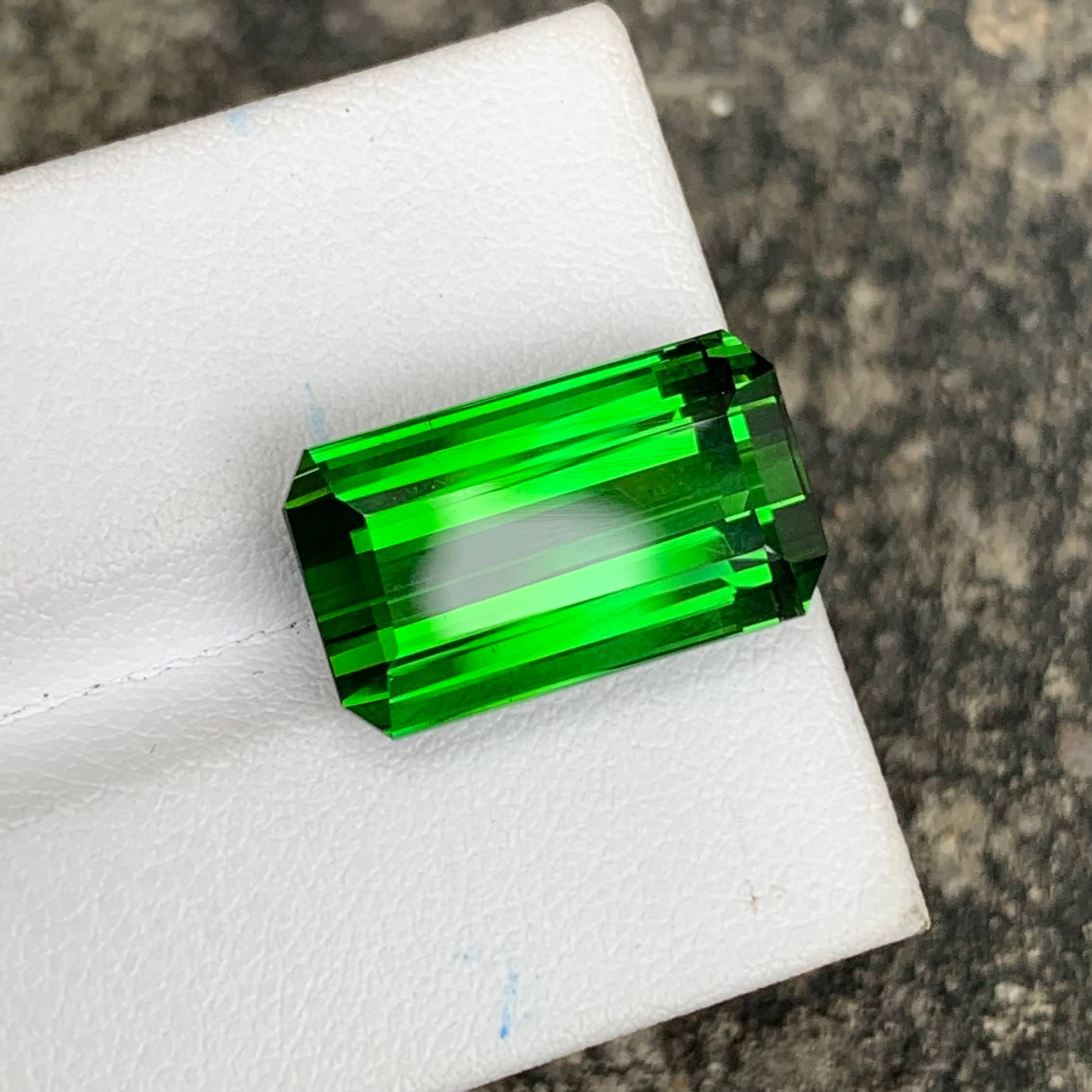16.70 carats Chrome Tourmaline Stone Emerald Cut African Gemstone