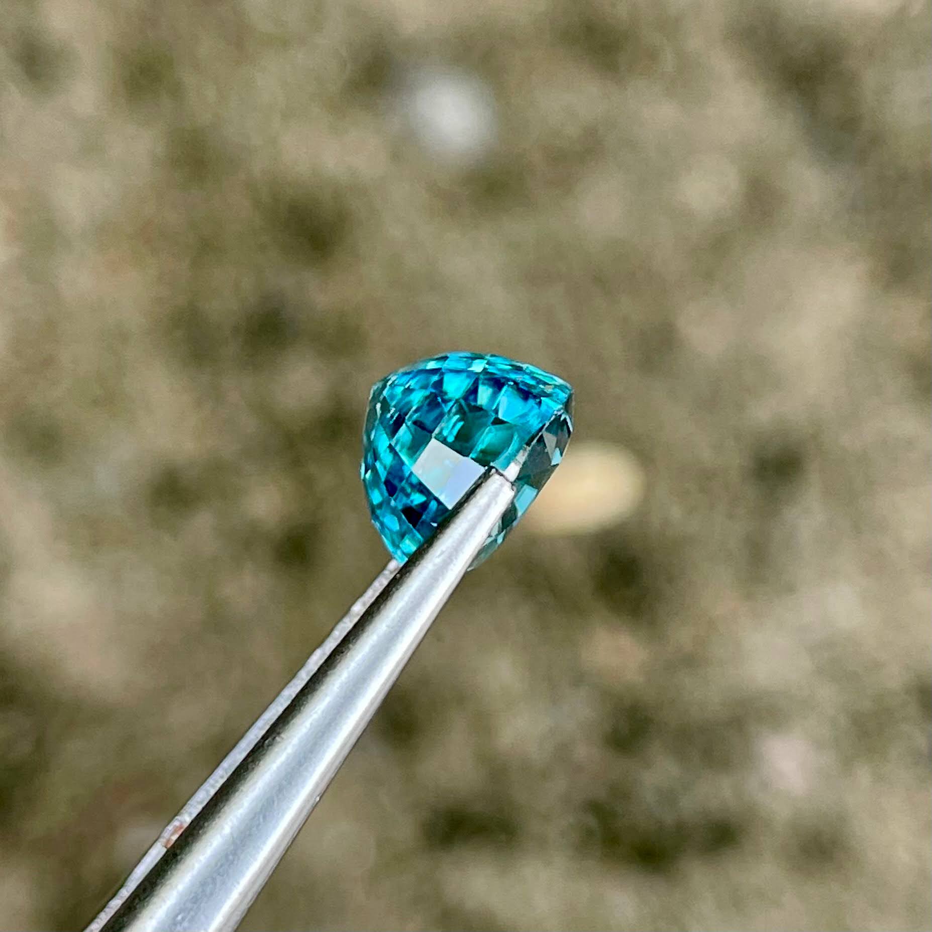 5.70 carats Blue Zircon Stone Oval Cut Natural Cambodian Gemstone