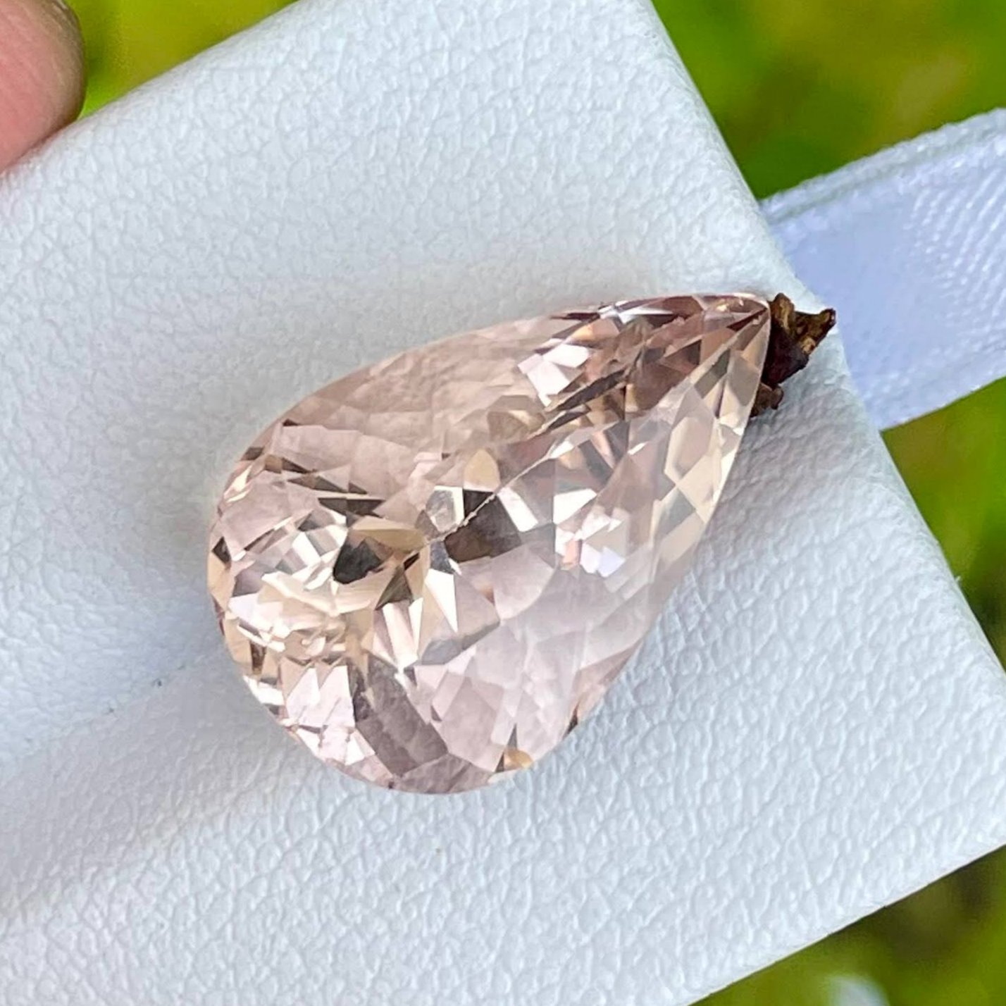 12.05 carats Peach Morganite Stone Pear Cut Natural African Gemstone