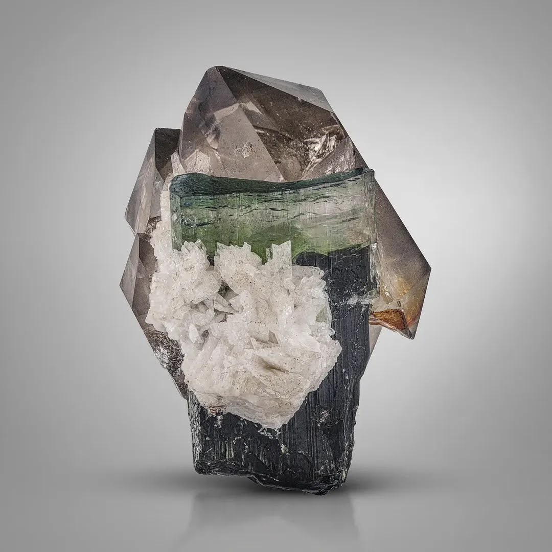 38 Grams Blue cap Tourmaline with Smoky Quartz and Albite from Afghanistan — view 2