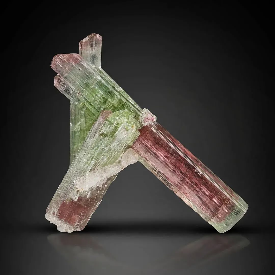 25.050 grams Cluster of Rubilite Pink and Green Color Tourmaline from Afghanistan — view 1