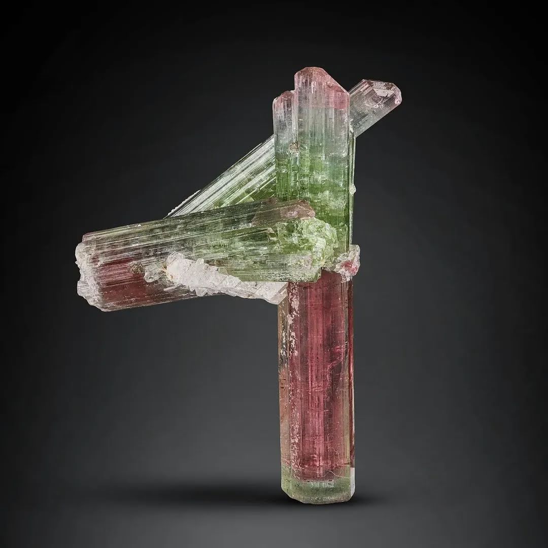 25.050 grams Cluster of Rubilite Pink and Green Color Tourmaline from Afghanistan — view 2