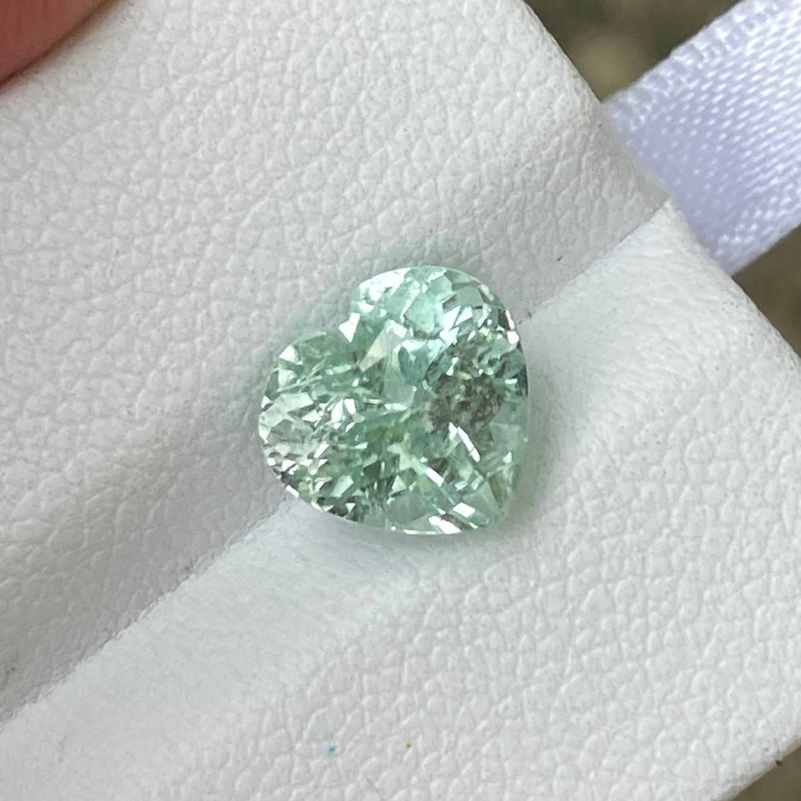 2.79 carats Pale Seafoam Tourmaline Stone Heart Cut Afghan Gemstone — view 4