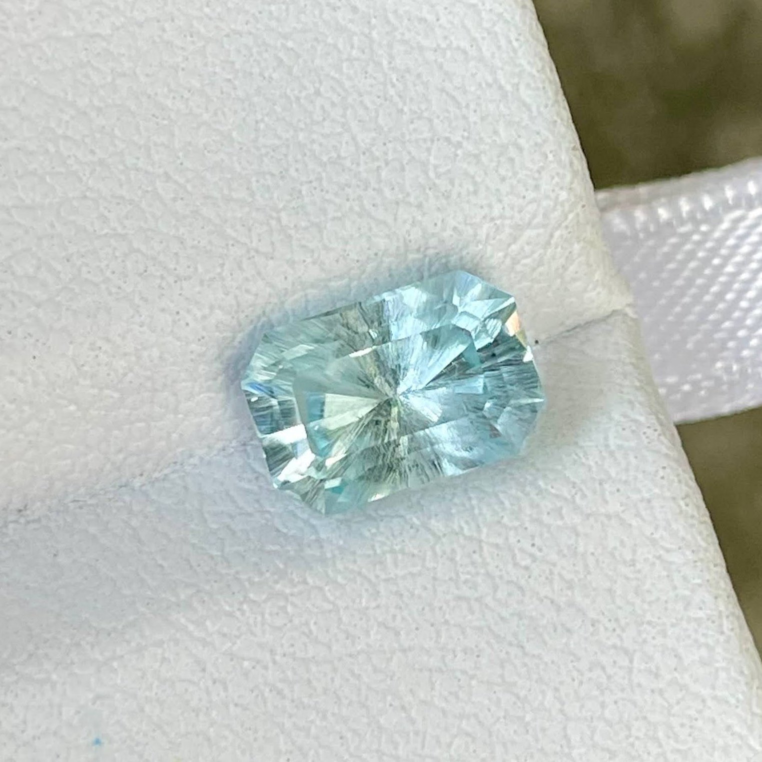 1.97 carats Aquamarine Stone Custom Precision Cut Natural Nigerien Gem — view 1