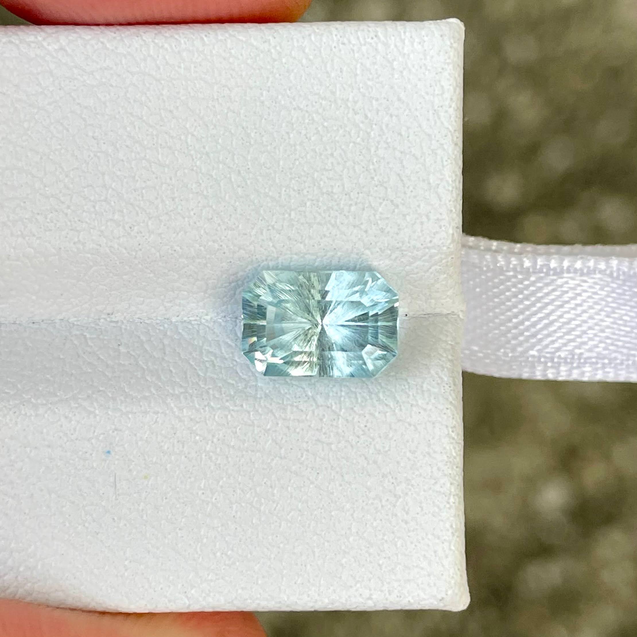 1.97 carats Aquamarine Stone Custom Precision Cut Natural Nigerien Gem — view 2