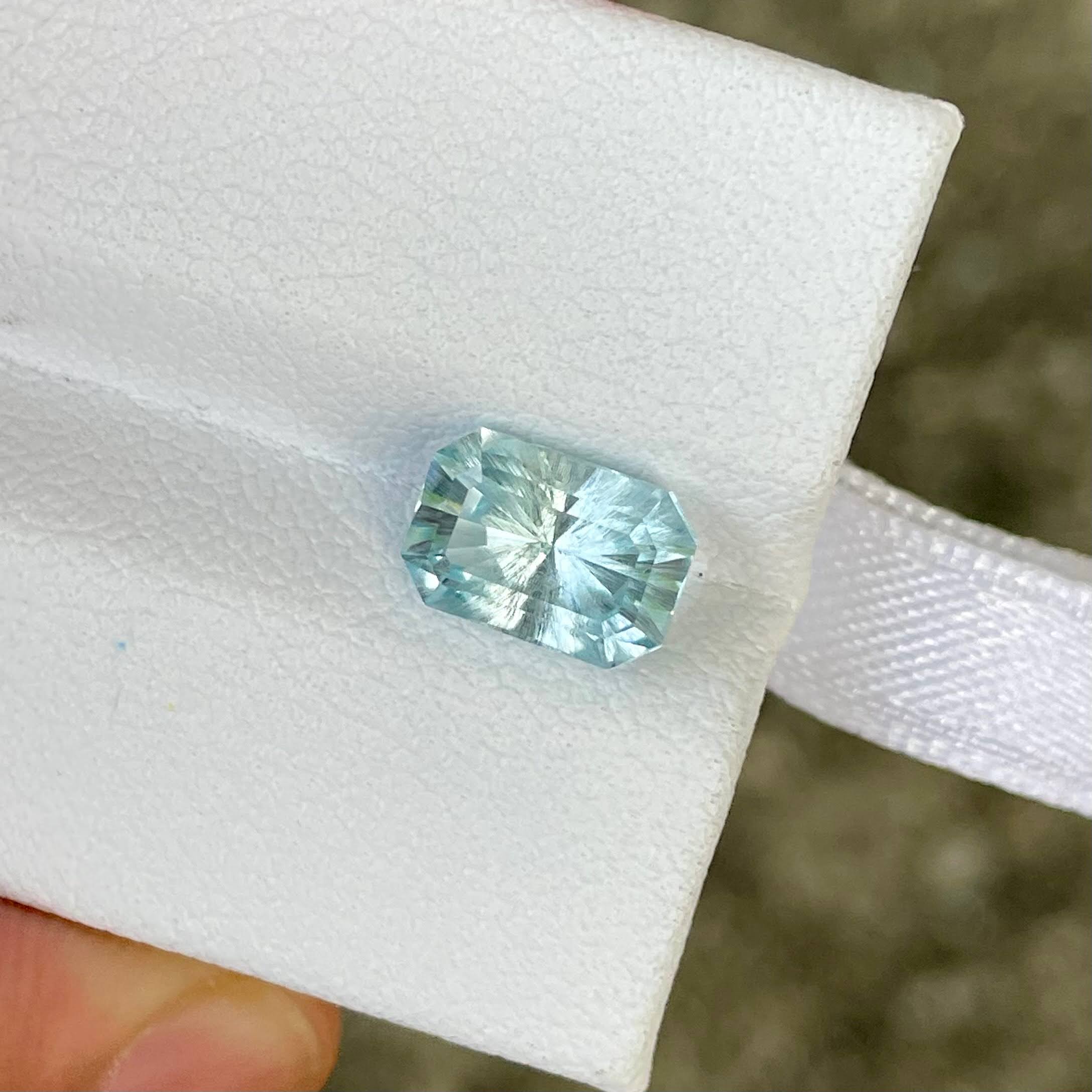 1.97 carats Aquamarine Stone Custom Precision Cut Natural Nigerien Gem — view 3