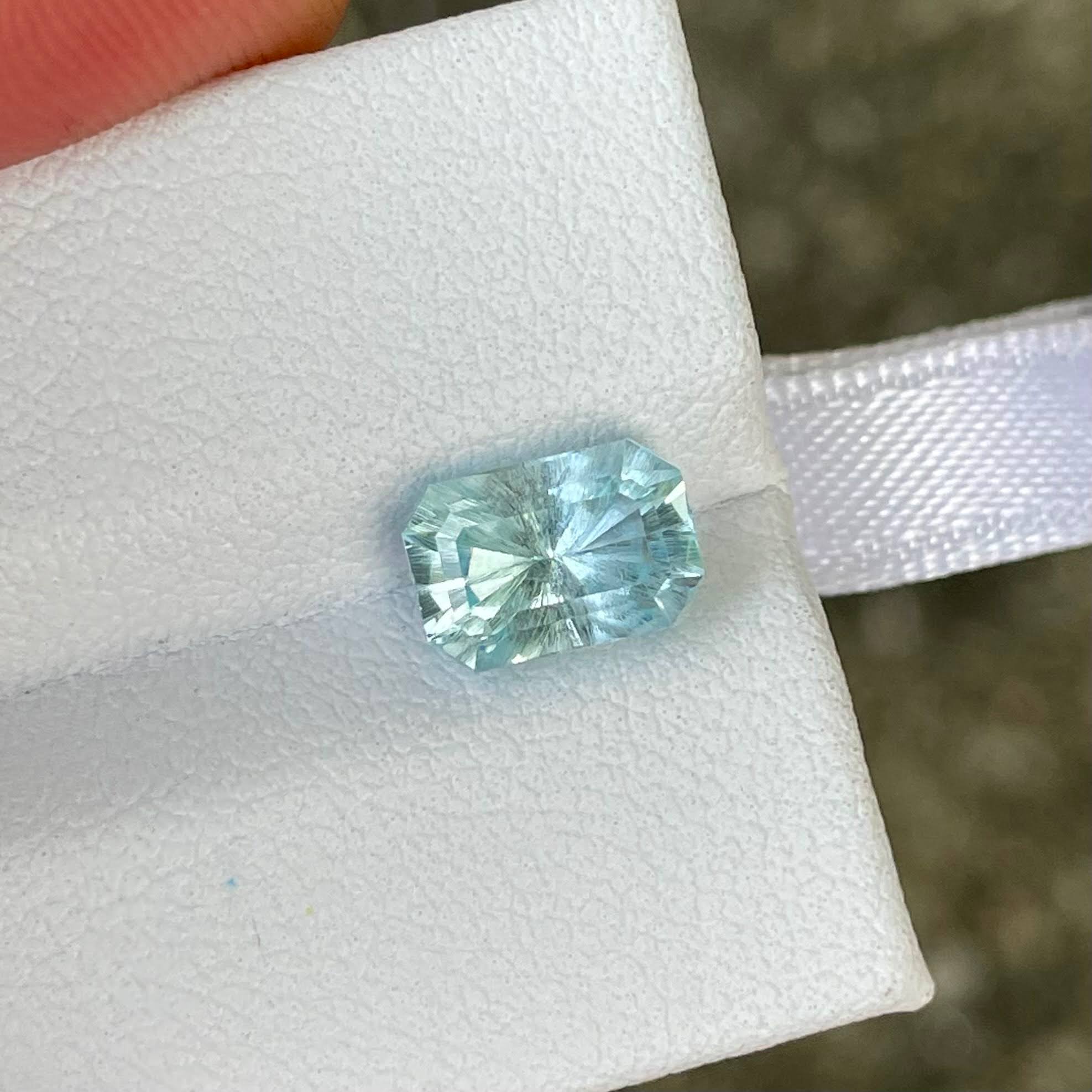 1.97 carats Aquamarine Stone Custom Precision Cut Natural Nigerien Gem — view 4