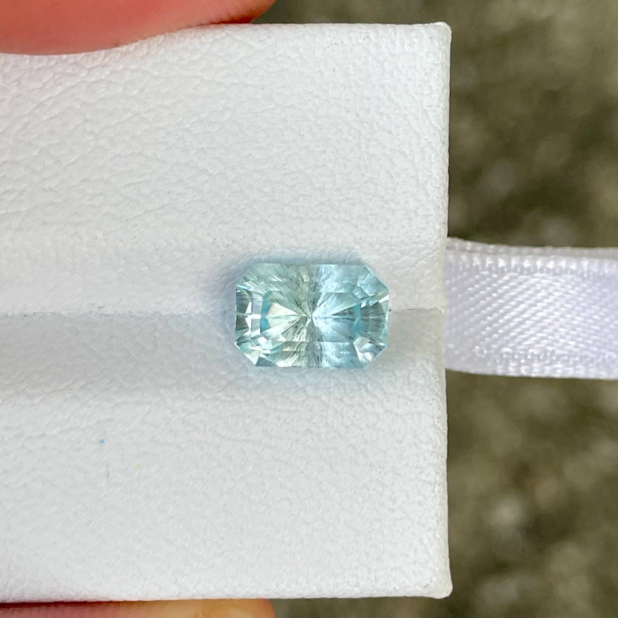 1.97 carats Aquamarine Stone Custom Precision Cut Natural Nigerien Gem — view 5