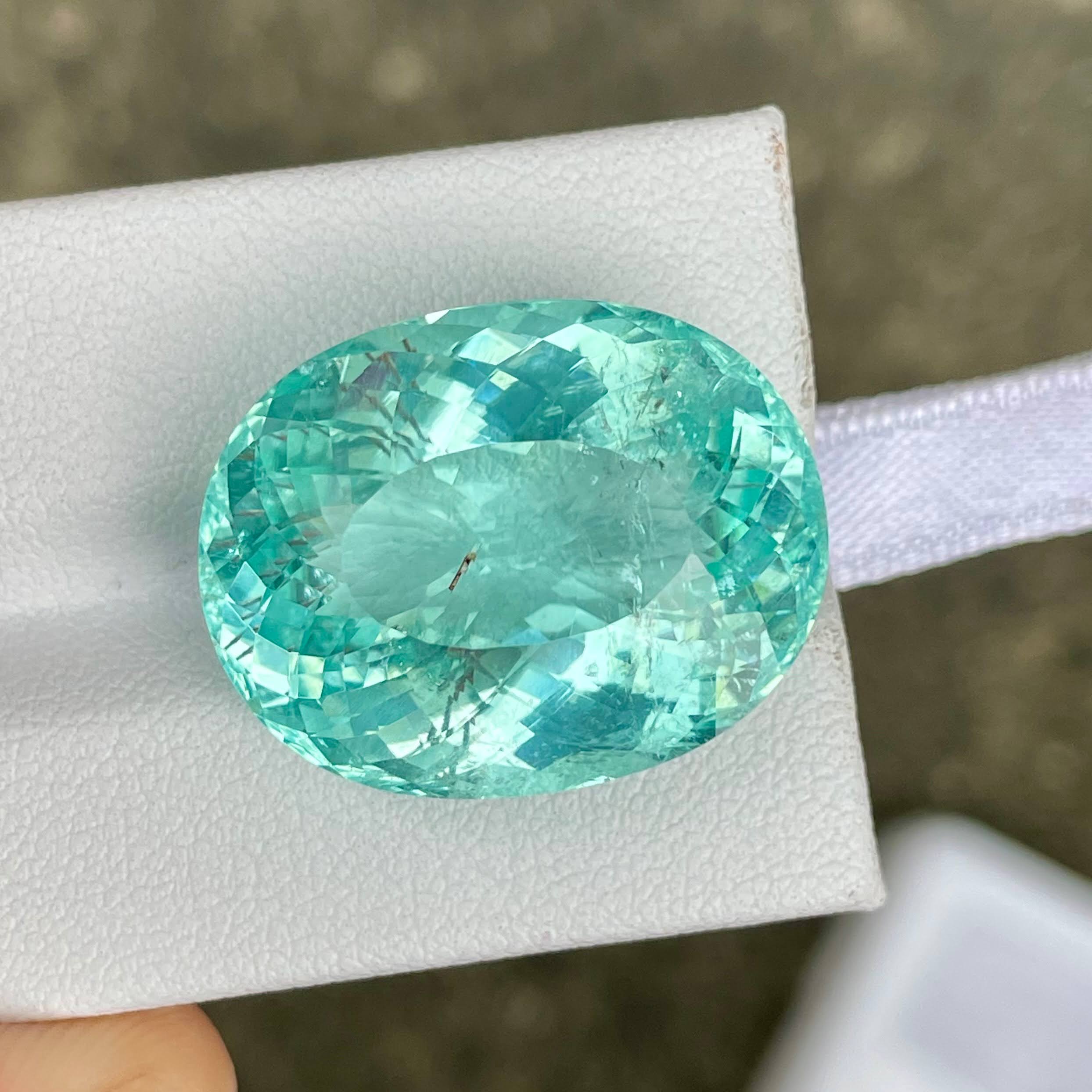 35.25 carats GRS Certified Paraiba Tourmaline Oval Cut from Mozambique