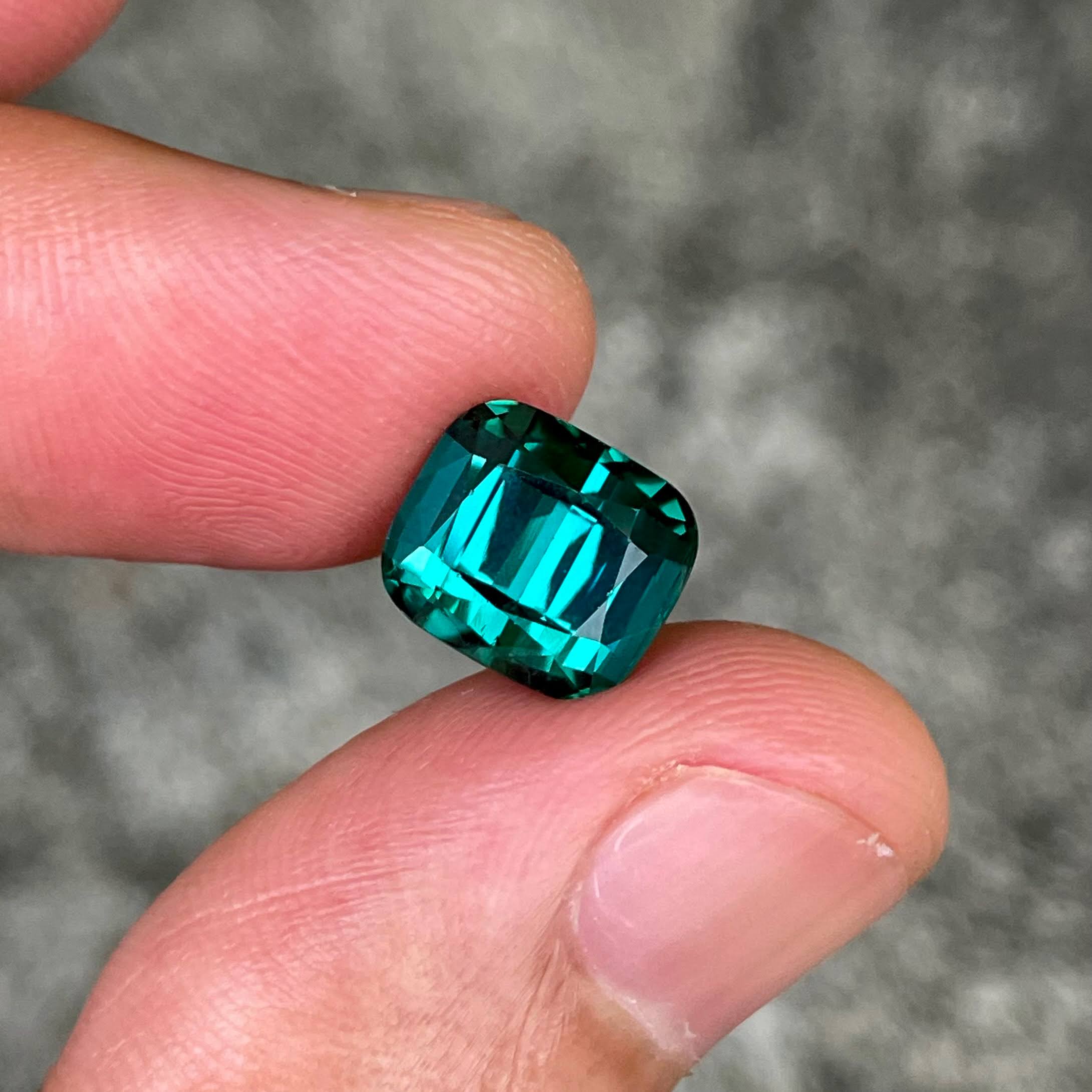 4.97 carats Lagoon Blue Tourmaline Stone Cushion Cut Afghan Gemstone