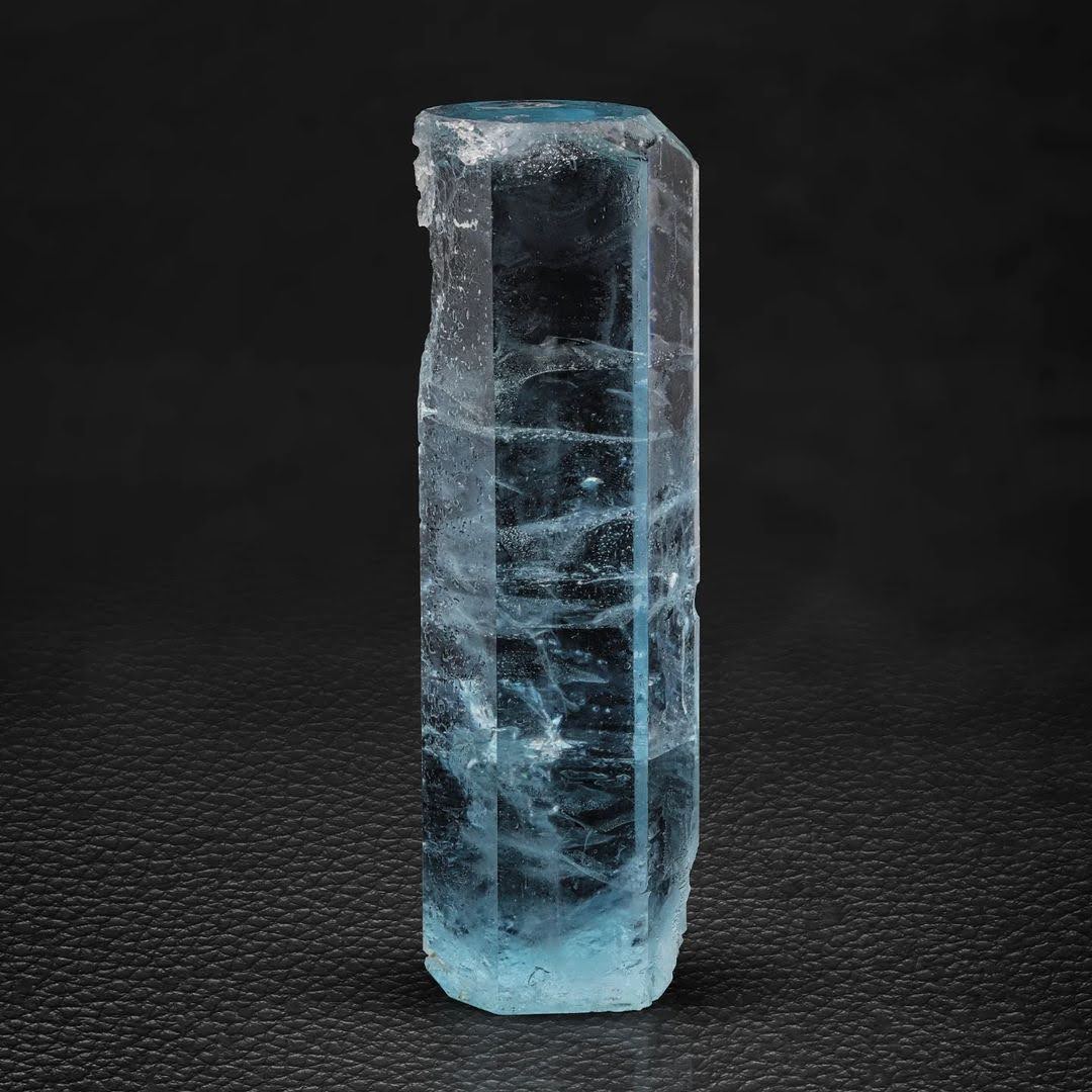 Double Terminated Aquamarine Crystal with Round Inclusion from Pakistan — view 1