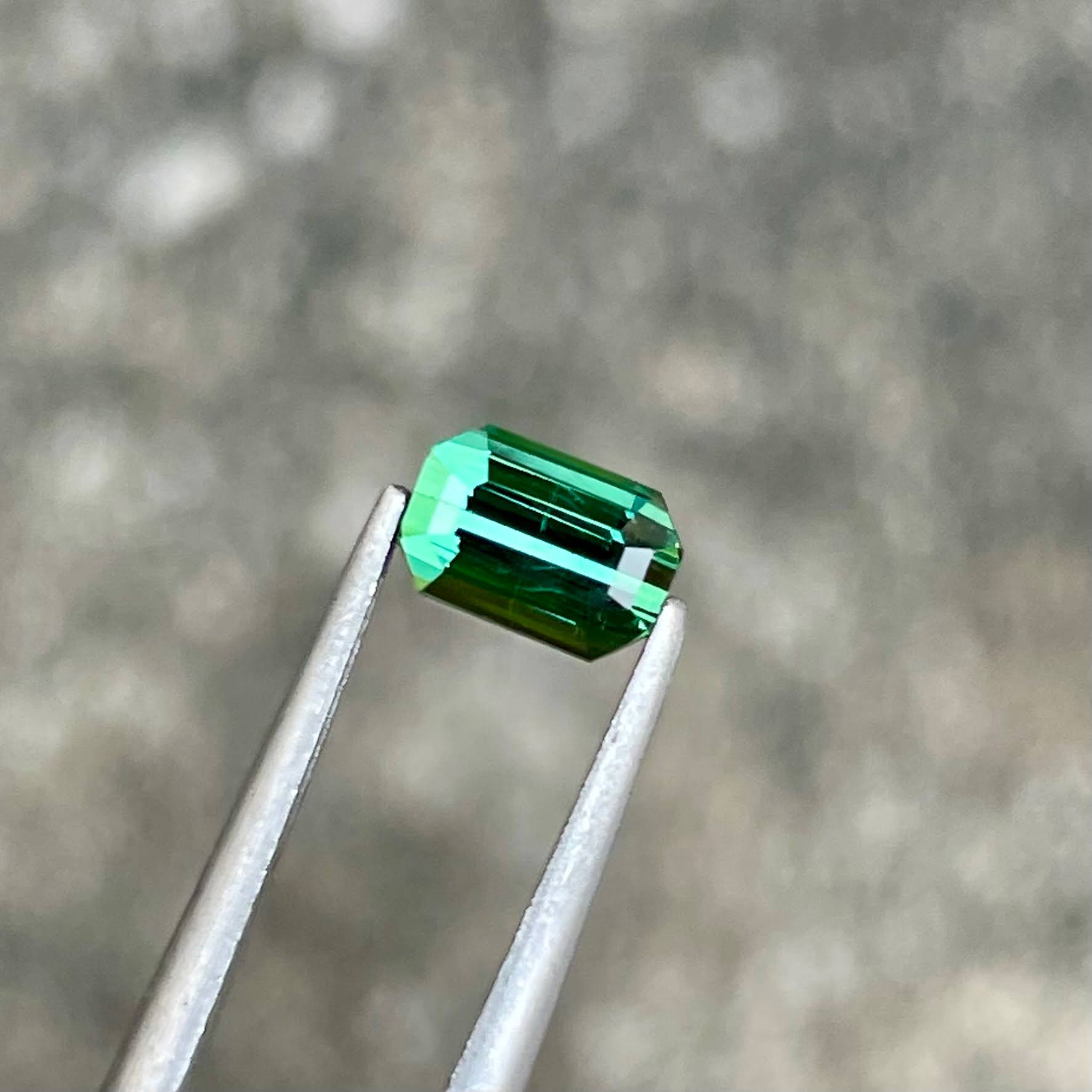 0.65 carats Greenish Blue Tourmaline Stone Emerald Cut Afghan Gemstone — view 3