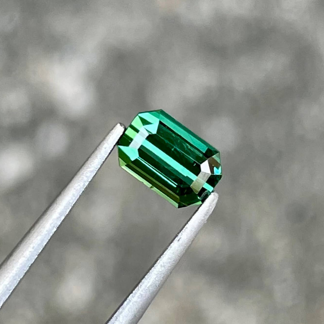 0.65 carats Greenish Blue Tourmaline Stone Emerald Cut Afghan Gemstone — view 4
