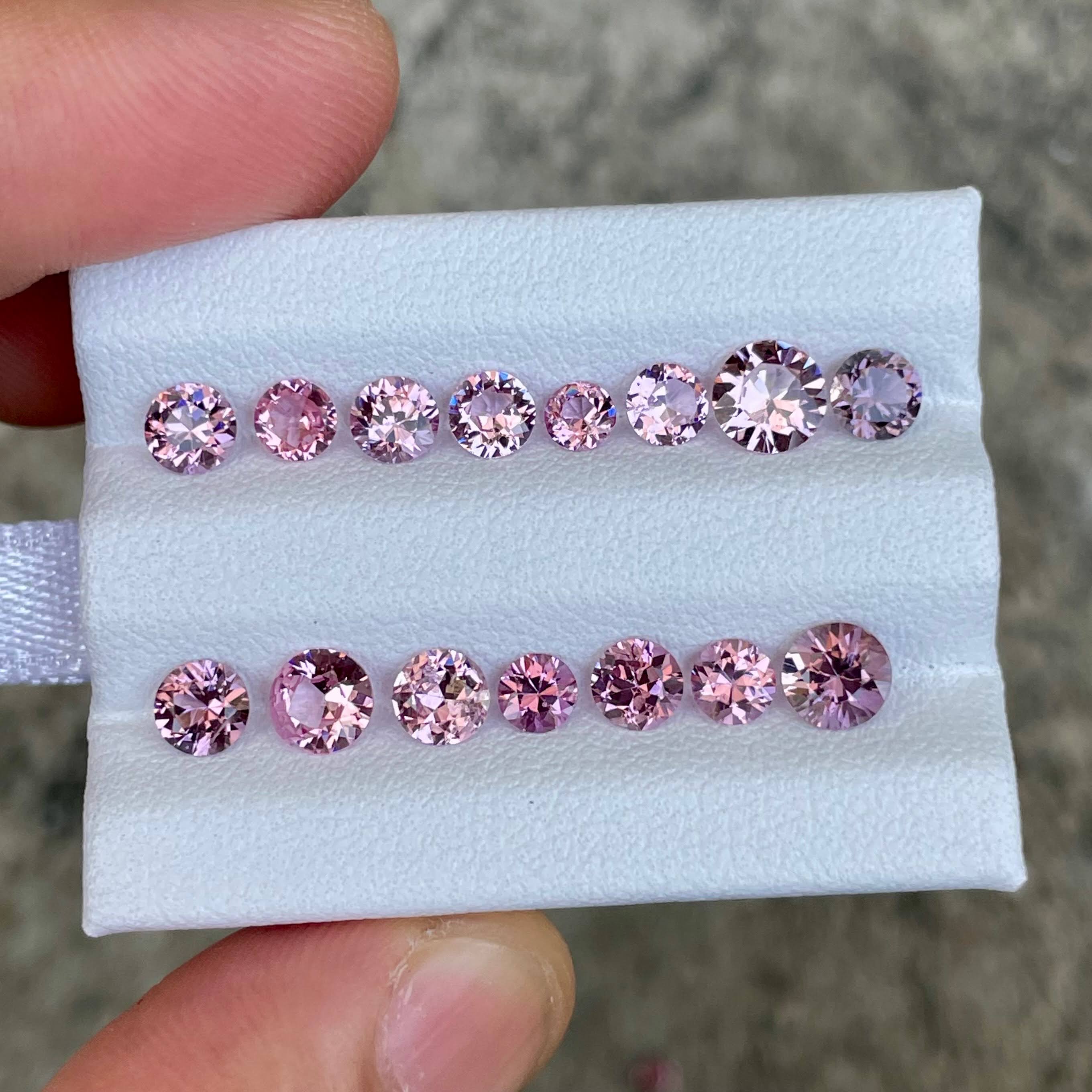 5.11 carats 15 Piece Pink Spinel Stones Lot Round Cut from Burma — view 1