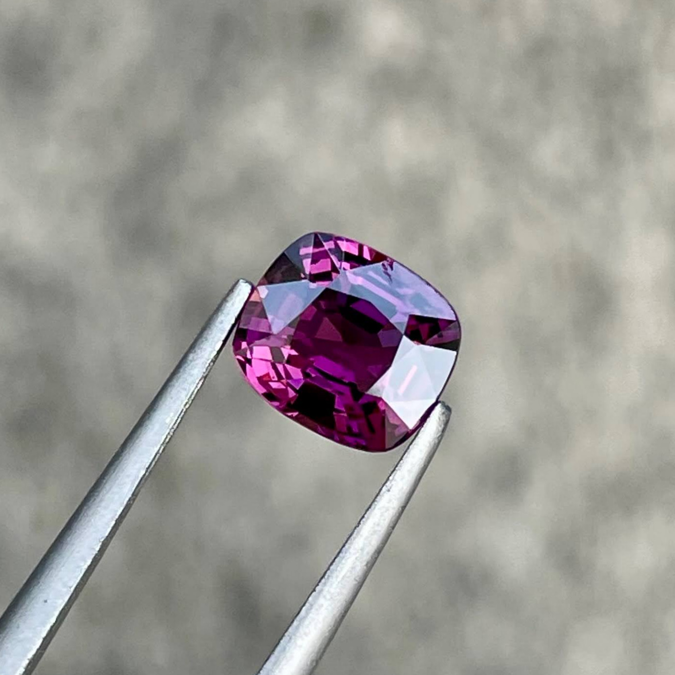 1.32 carats Hot Purplish Burmese Spinel Cushion Cut Natural Gemstone