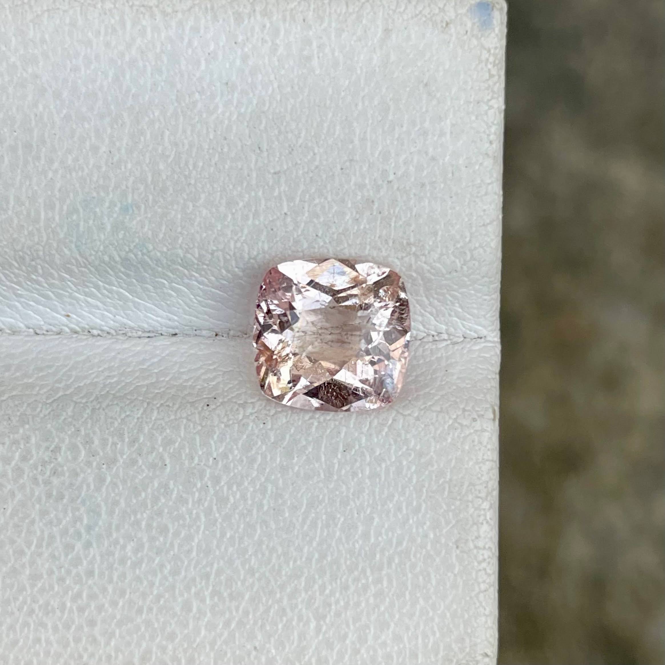 2.47 carats Peachy Topaz Stone Cushion Cut Natural Pakistani Gemstone