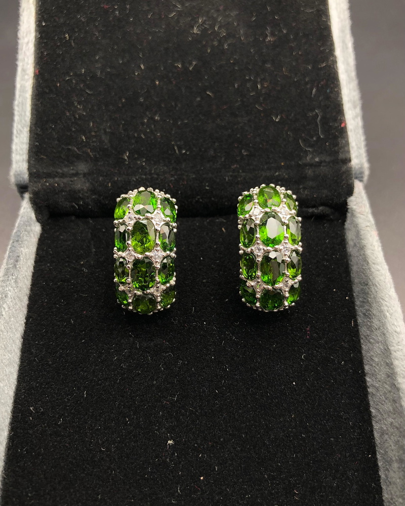 9 Gram Peridot Earrings Fixed into 925 Silver